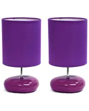 Lalia Home Set of Two 10.24in Traditional Mini Round Rock Table Lamps