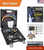 HVAC R410A Manifold Gauge Set AC R134A, Freon R22 R32 410A 134A Diagnostic Ma...