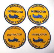4 NOS VINTAGE MINNESOTA SNOWMOBILE SAFETY INSTRUCTOR UNSEWN CLOTH PATCHES
