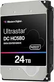 WD Ultrastar DC HC580 WUH722424ALE6L4 - Hard Drive - 24 TB - Internal - 3.5" (8.9 cm) - SATA 6Gb/s - 7200 RPM - Buffer: 512 MB