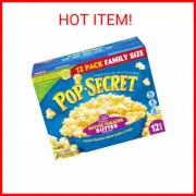 Pop Secret Microwave Popcorn, Movie Theater Butter, Flavor 3OZ Sharing Bags 12Ct