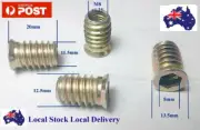 Qty 10 M8 x 20mm Hard Wood Threaded Flange Zinc Steel Insert Allen Nut Hardwood