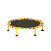 40 Inch Folding Trampoline without T-Rails Rainbow Home Fitness Bouncer Indoor and Outdoor Bungee Training Equipment Men Women Children Portable