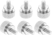 uxcell 6 Pcs M4x8mm Knurled Thumb Screw Computer Case Threaded Hand Tighten Screws Aluminum Alloy for PC Case, Silver