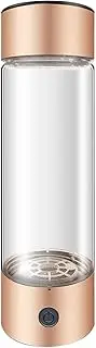 Molecular Hydrogen Water Bottle 2-in-1 Hydrogen Water Generator Portable Hydrogen Water Ionizer Machine 3 Minutes Hydrogen Concentration 1200-1400 PPB with Hydrogen Inhaler 420 Ml(Gold)