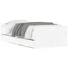 Wooden Bed Frame with Under Storage Drawers White Single Size 90x190cm