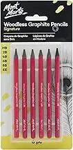 Mont Marte Woodless Graphite Pencils 6 Piece (HB, 2B, 4B, 6B, 8B and EE), Suitable for Sketching, Drawing and Shading