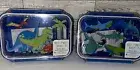 2 Stephen Joseph Kids Bento Box Blue With Dinosaurs & Sharks 2 Boxes