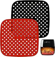 Reusable Silicone Air Fryer Liners,Silicone Air Fryer Basket Mats,2Pcs Air Fryer Silicone Liners Reusable AirFryer Liners,Silicone Air Fryer Liners, Non-Stick Air Fryer Basket Mats,Air Fryer Mats