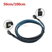 Slim SAS SFF-8654 38pin 4i Straight to HD Mini SAS 4i SFF-8643 36pin Cable