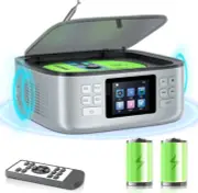 CD Player Portable, Bluetooth CD Player Boombox, with Speakers, LED Display, CD