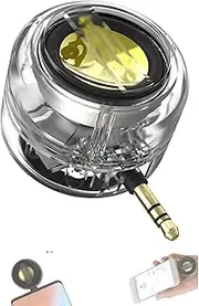 Portable 5X Speaker Amplifier–Plug & Play for Music/Calls, Mini Convenient Speakers with 3.5mm and Type-c, for Music/Calls or Smartphone Tablet Notebook (Transparent,3.5mm)