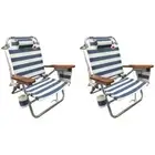 OmniCore Designs Beach Chair 31.5" Rust Resistant Aluminum Frame Blue (2-Pack)