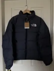 The North Face Mens Medium 92 Reversible Nuptse Full-Zip Jacket Denim Blue/Black