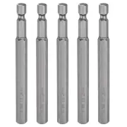 5pcs H8.0 Hex Head Drill Bit Wrench 8mm Flat Tip 1/4" Shank 100mm Long Magnetic
