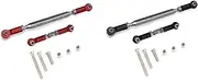 2 Set Steering Linkage Servo Link Pull Rod Turnbuckle MN D90 D99 MN-90-45 1/12 RC Car Crawler, Black & Red