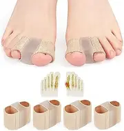 Shiawase Pack of 4 Toe Separators, Hallux Valgus, Toes Separator, Overlapping Toe Corrector, Silicone Big Toe Spacer, Bunion Correction, 2 Different Sizes, Women Men