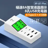 在飛比找momo購物網優惠-【IS】8P-LE1 Plus 極速8A智慧液晶顯示8孔US