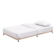 Kings Brand Furniture Twin Size Metal Trundle - Roll Out Bed Frame, Peach Fuzz