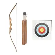 100 Cm Bow and Arrow Handmade Wooden Bow with Arrow Box for Archery Suit