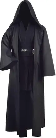 Adult Tunic Costume For Jedi Outfit Skywalker Halloween Cosplay Costume Hooded Robe Cloak Full Set Uniform Three Versions Black M