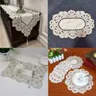 Vintage Embroidered Lace Table Runner Doilies Mats Wedding Party Dining Decor