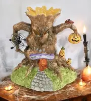 Blue Sky Clayworks WEBSTER’S TREEHOUSE Large Halloween Tea Light House NWT