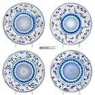 NEW Crate & Barrel ROVELLO 7" Dipping Plate Set 4Pc Blue Italy Italian Pottery