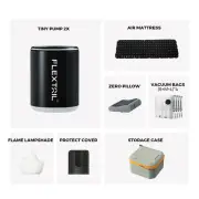 Outdoor Mini Camping Pump With Lamp For Sleeping Pad Black Pump Super Bundle