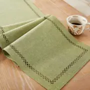 Burlap Style Farmhouse Table Runner, 13 x 48 Inch Rustic 13×48 Inch Sage Green
