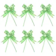 100Pcs 13" Pull Bows Ribbon Gift Wrapping String Decorative Bow Tie Light Green