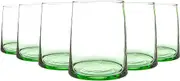 Nicola Spring 6 Piece Merzouga Recycled Tumbler Glasses Set - Drinking Glass - 260ml - Green