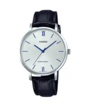 Casio LTP-VT01L-7B1UDF Women's Analog Watch – Silver Case, Black Leather Strap