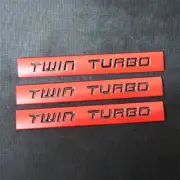 3x Red Matte Black TWIN TURBO Metal Decal Badge Emblem Sticker Pickup Limited GT (for: Porsche)