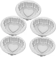CIYODO 5pcs Aluminum Alloy Cake Molds Baking Pans Mini Pudding Molds for Cakes