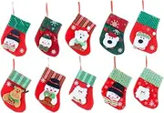 OHPHCALL Candy Pouch Xmas Stocking Hanging Pendants 10pcs Creative Christmas Tree Storage Bag for Decorative Stockings