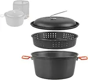 Labymos Outdoor Pot Set Camping Steamer 5L Portable Aluminum Pot Cookware with Carrying Bag for Outdoor Cooking Camping Picnic