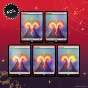 Magic The Gathering Secret Lair Astrology Lands: Aries FOIL Mountains MTG New