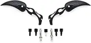 OKSTNO Tear Drop Custom Black Motorcycle Rear Mirrors For Harley Davidson Softail FXSTI Custom