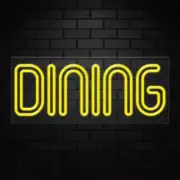 Dining Sign for Business Displays | LED Flex Neon | 32"W x 13"H x 1"D
