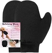 Brigand Dead Skin Remover Spa Massage Body & Face Scrubber Cleaner Gloves | Thumb Shape Exfoliating Glove Mitt Body Scrub for Girl's Tan Removal (Black) (Pack Of 1)
