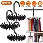 3/6 PCS 360° Rotatable Tie Rack Hanger Organiser Scarf Belt Hook Storage Holder