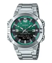 Casio Analog Digital Combination Green Dial Quartz AMW-870DA-3AV 50M Mens Watch