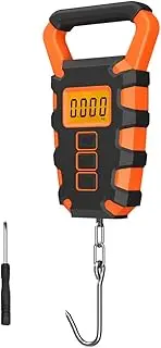 JSEIAJB 50KG Digital Fishing Scale with Ruler Portable Travel Luggage Weighing Scale Digital Fishing Scale Kitchen Food Scale(Orange)