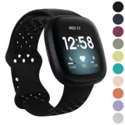 StrapsCo Perforated Silicone Rubber Infinity Watch Band Strap for Fitbit Versa 3