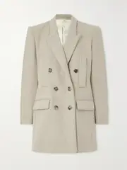 [Isabel Marant] Isabel Marant - Floyd Double-breasted Wool-felt Blazer - Sand - FR 36 FR 36 Neutrals