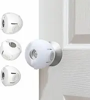 Heart of Tafiti Child Proof Door Knob Covers, Toddler Door Locks, Baby Proof Safety Locks for Doors, 4 Pack/White
