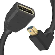 DisplayPort to Mini DisplayPort 1.4 Monitor Extension Cable, Up Angled Mini DP Male to DP1.4 Female Extention Cable for Laptop PC TV Gaming Monitor. 1Ft/30cm