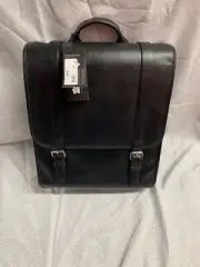 SAMSONITE MENS LEATHER 1910 HERITAGE BACKPACK Black VERY RARE ITEM!!!