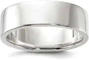 [JewelryWeb] 925 Sterling Silver Polished Flat Band Lightweight 6mm-Flat-Band Ring-Band Style-Ring for Women and Men